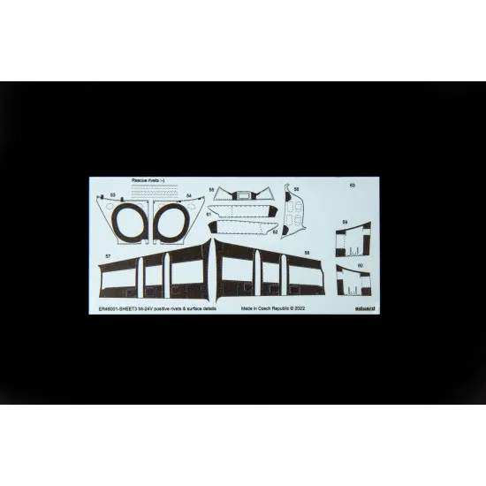 Eduard ER48001 1/48 Mi-24V positive rivets & surface details 3D Decal for Aircraft Eddie the riveter