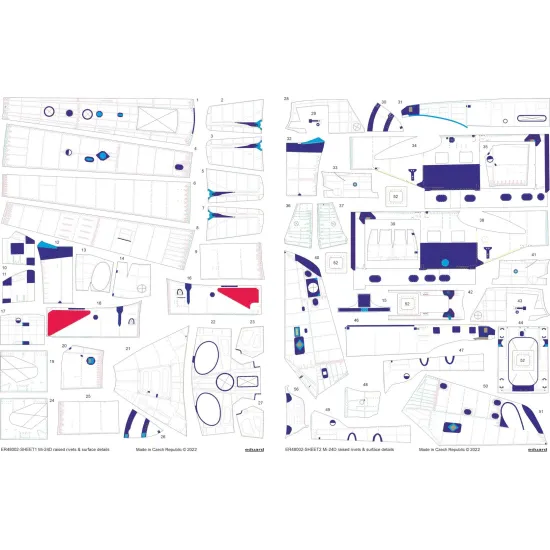 Eduard ER48002 1/48 Mi-24D raised rivets & surface details 3D Decal for Aircraft Eddie the riveter