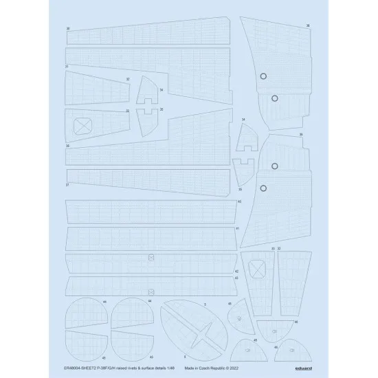 Eduard ER48004 1/48 P-38F/G/H raised rivets & surface details 3D Decal for Aircraft Eddie the riveter