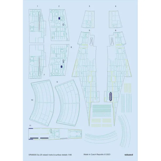 Eduard ER48005 1/48 Su-25 raised rivets & surface details 3D Decal for Aircraft Eddie the riveter