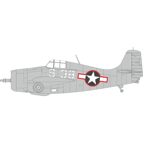 Eduard EX1032 1/48 FM-1 US national insignia w/ red outline Sticker for Aircraft