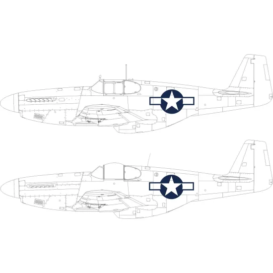 Eduard EX1038 1/48 P-51B/C US national insignia Sticker for Aircraft
