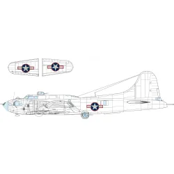 Eduard EX1054 1/48 B-17F US national insignia w/ red outline Sticker for Aircraft
