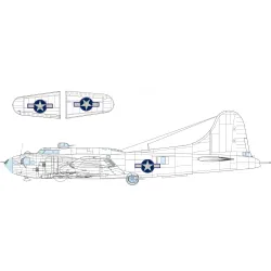 Eduard EX1055 1/48 B-17F US national insignia w/ blue outline Sticker for Aircraft