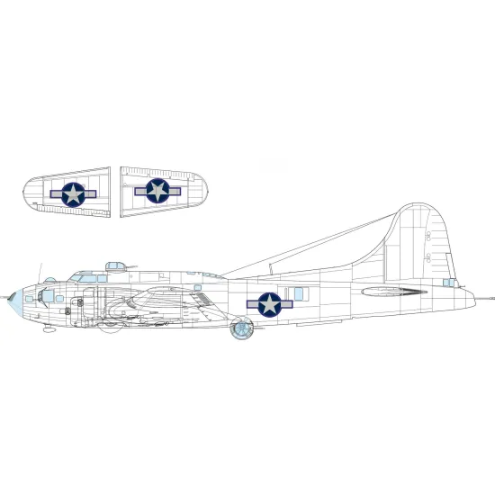 Eduard EX1055 1/48 B-17F US national insignia w/ blue outline Sticker for Aircraft