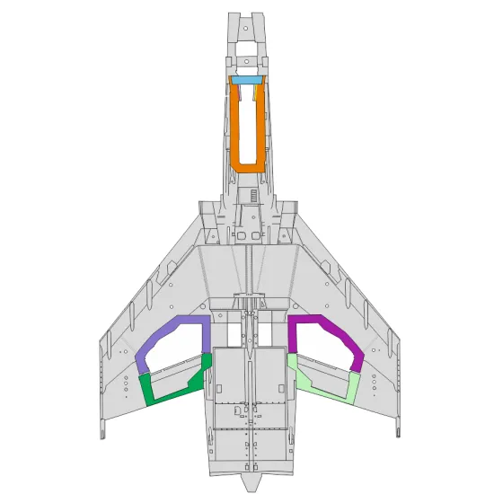 Eduard EX962 1/48 F-4E wheel bays Sticker for Aircraft