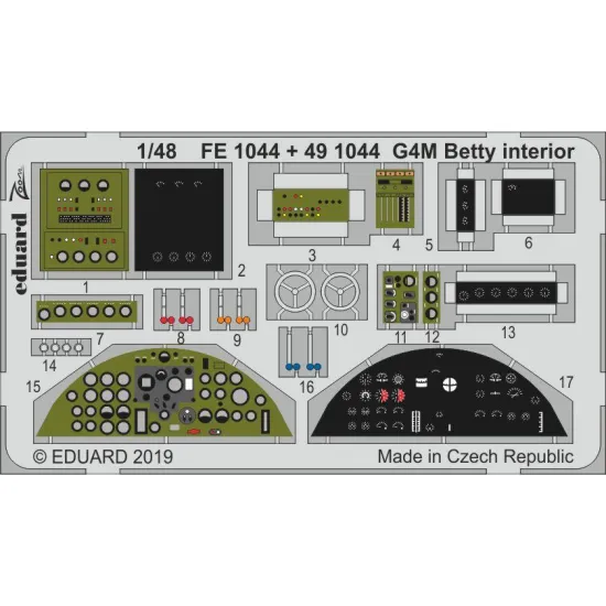Eduard FE1044 1/48 G4M Betty interior Photo-Etched for Aircraft Zoom set