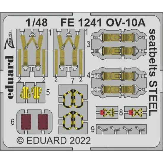 Eduard FE1241 1/48 OV-10A seatbelts STEEL Photo-Etched for Aircraft Zoom set