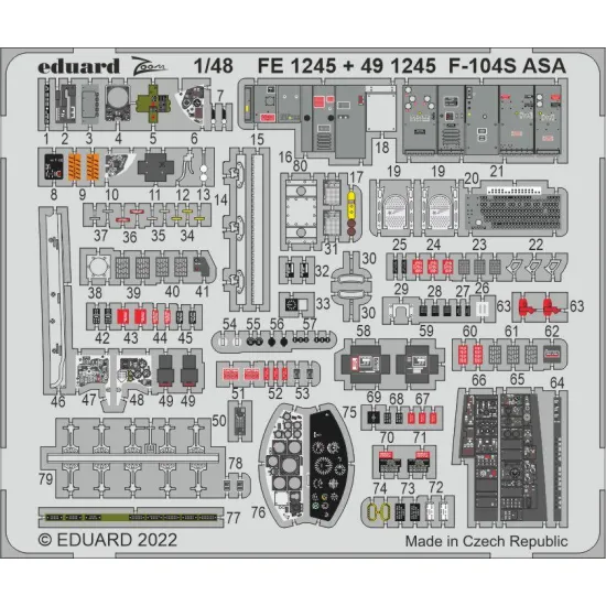 Eduard FE1245 1/48 F-104S ASA Photo-Etched for Aircraft Zoom set