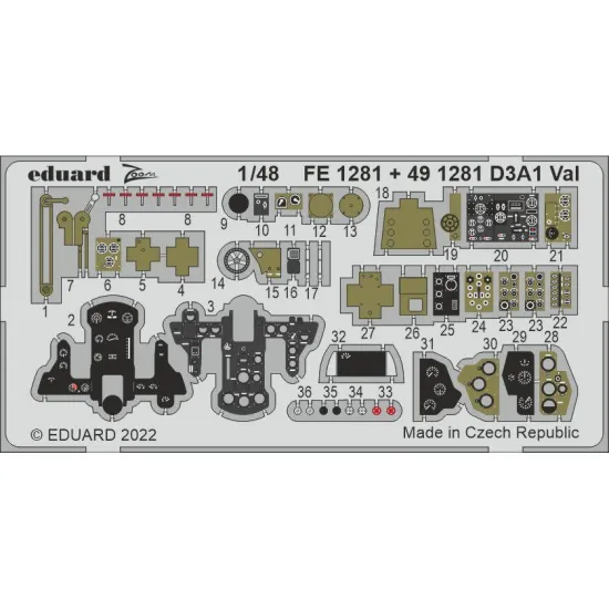 Eduard FE1281 1/48 D3A1 Val Photo-Etched for Aircraft Zoom set