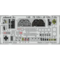 Eduard FE1294 1/48 P-38J Photo-Etched for Aircraft Zoom set