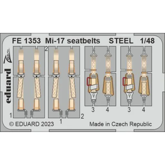 Eduard FE1353 1/48 Mi-17 seatbelts STEEL Photo-Etched for Aircraft Zoom set