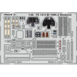 Eduard FE1413 1/48 Bf 109K-4 Weekend Photo-Etched for Aircraft Zoom set