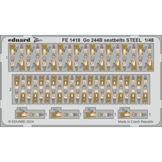 Eduard FE1418 1/48 Go 244B seatbelts STEEL Photo-Etched for Aircraft Zoom set