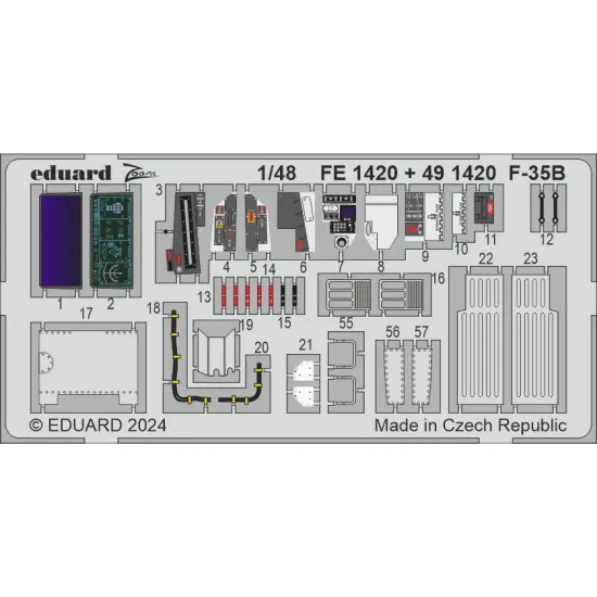 Eduard FE1420 1/48 F-35B Photo-Etched for Aircraft Zoom set