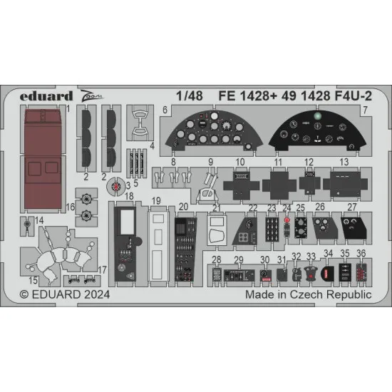 Eduard FE1428 1/48 F4U-2 Photo-Etched for Aircraft Zoom set