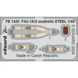 Eduard FE1429 1/48 F4U-1A/2 seatbelts STEEL Photo-Etched for Aircraft Zoom set