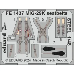 Eduard FE1437 1/48 MiG-29K seatbelts STEEL Photo-Etched for Aircraft Zoom set