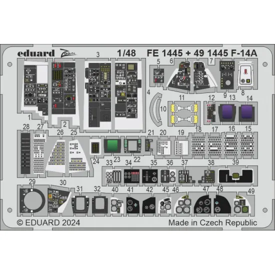 Eduard FE1445 1/48 F-14A Photo-Etched for Aircraft Zoom set