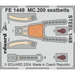Eduard FE1448 1/48 MC.200 seatbelts STEEL Photo-Etched for Aircraft Zoom set