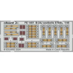 Eduard FE1451 1/48 B-24J seatbelts STEEL Photo-Etched for Aircraft Zoom set