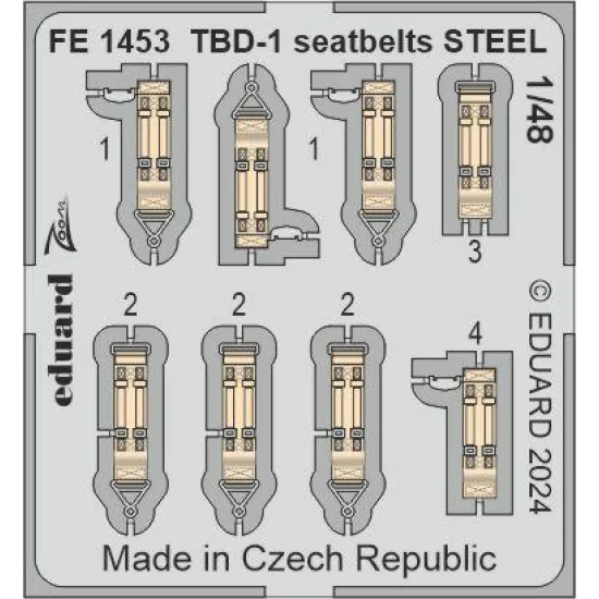 Eduard FE1453 1/48 TBD-1 seatbelts STEEL Photo-Etched for Aircraft Zoom set