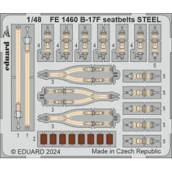 Eduard FE1460 1/48 B-17F seatbelts STEEL Photo-Etched for Aircraft