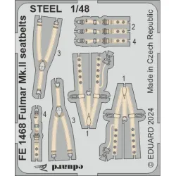Eduard FE1468 1/48 Fulmar Mk.II seatbelts STEEL Photo-Etched for Aircraft