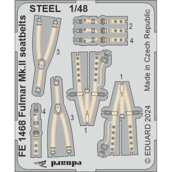 Eduard FE1468 1/48 Fulmar Mk.II seatbelts STEEL Photo-Etched for Aircraft