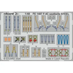 Eduard FE1487 1/48 F-4C seatbelts STEEL Photo-Etched for Aircraft Zoom set