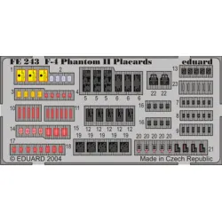 Eduard FE243 1/48 F-4 placards Photo-Etched for Aircraft Zoom set