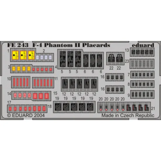 Eduard FE243 1/48 F-4 placards Photo-Etched for Aircraft Zoom set