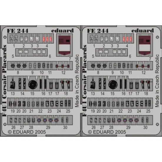 Eduard FE244 1/48 F4U-1 placards Photo-Etched for Aircraft Zoom set