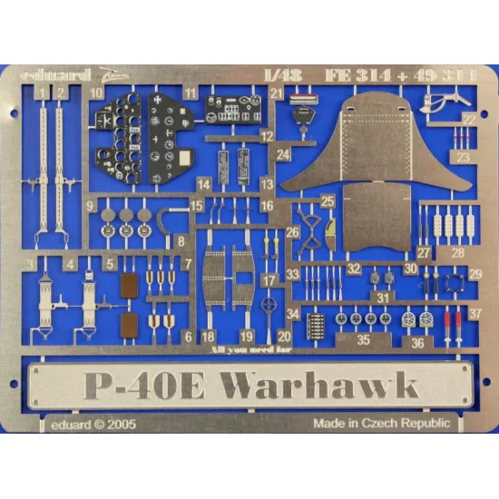 Eduard FE314 1/48 P-40E Photo-Etched for Aircraft Zoom set