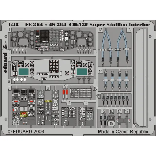 Eduard FE364 1/48 CH-53E interior Photo-Etched for Aircraft Zoom set