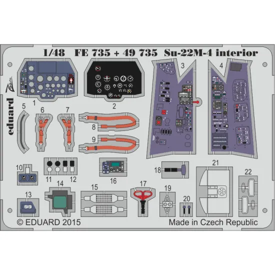 Eduard FE735 1/48 Su-22M-4 interior Photo-Etched for Aircraft Zoom set