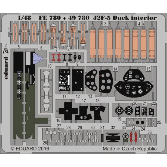 Eduard FE780 1/48 J2F-5 Duck interior Photo-Etched for Aircraft Zoom set