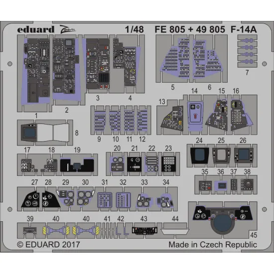 Eduard FE805 1/48 F-14A Photo-Etched for Aircraft Zoom set Eduard FE805 1/48 F-14A Photo-Etched for Aircraft Zoom set