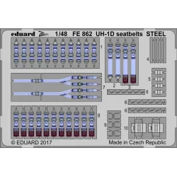 Eduard FE862 1/48 UH-1D seatbelts STEEL Photo-Etched for Aircraft Zoom set