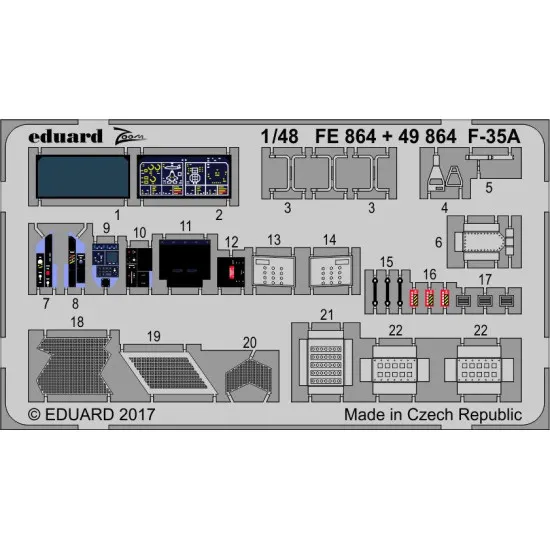 Eduard FE864 1/48 F-35A Photo-Etched for Aircraft Zoom set