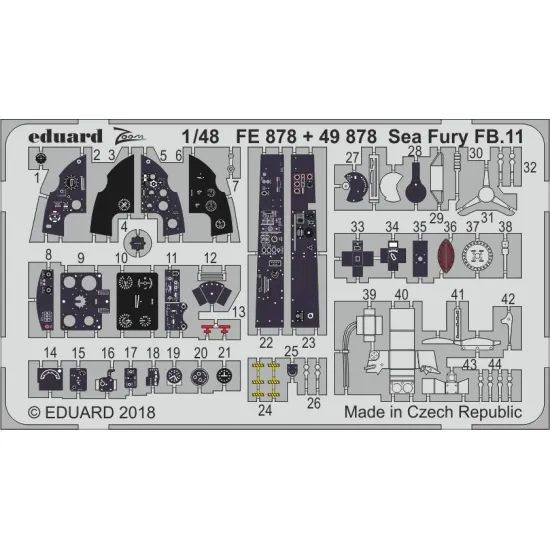 Eduard FE878 1/48 Sea Fury FB.11 Photo-Etched for Aircraft Zoom set