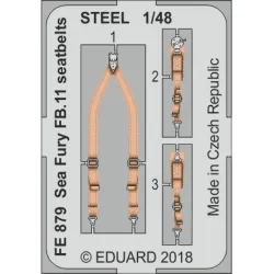 Eduard FE879 1/48 Sea Fury FB.11 seatbelts STEEL Photo-Etched for Aircraft Zoom set
