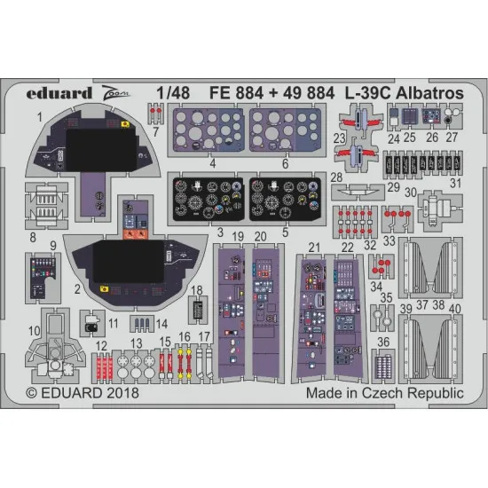Eduard FE884 1/48 L-39C Albatros Photo-Etched for Aircraft Zoom set