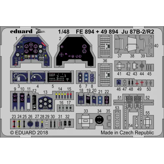 Eduard FE894 1/48 Ju 87B-2/R2 Photo-Etched for Aircraft Zoom set
