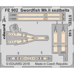 Eduard FE902 1/48 Swordfish Mk.II seatbelts STEEL Photo-Etched for Aircraft Zoom set