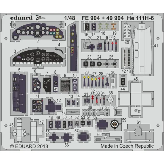 Eduard FE904 1/48 He 111H-6 Photo-Etched for Aircraft Zoom set