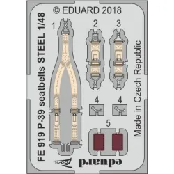 Eduard FE919 1/48 P-39 seatbelts STEEL Photo-Etched for Aircraft Zoom set