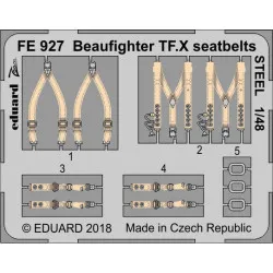 Eduard FE927 1/48 Beaufighter TF.X seatbelts STEEL Photo-Etched for Aircraft Zoom set
