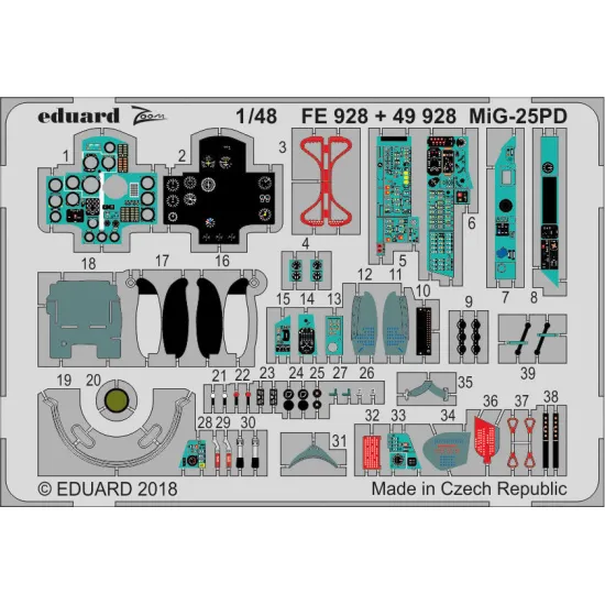Eduard FE928 1/48 MiG-25PD Photo-Etched for Aircraft Zoom set