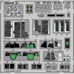 Eduard FE933 1/48 F-14D Photo-Etched for Aircraft Zoom set
